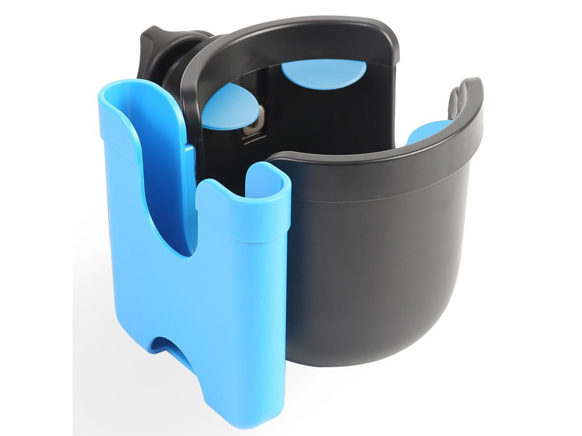 Portavasos 2 en 1 con soporte para teléfono móvil para silla de ruedas, cochecito y bicicleta - Universal