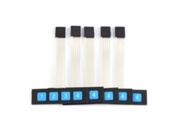 5 Interruptores De Membrana De 4 Teclas Para Paneles De Control Scm Con Conectores De 2,54 Mm