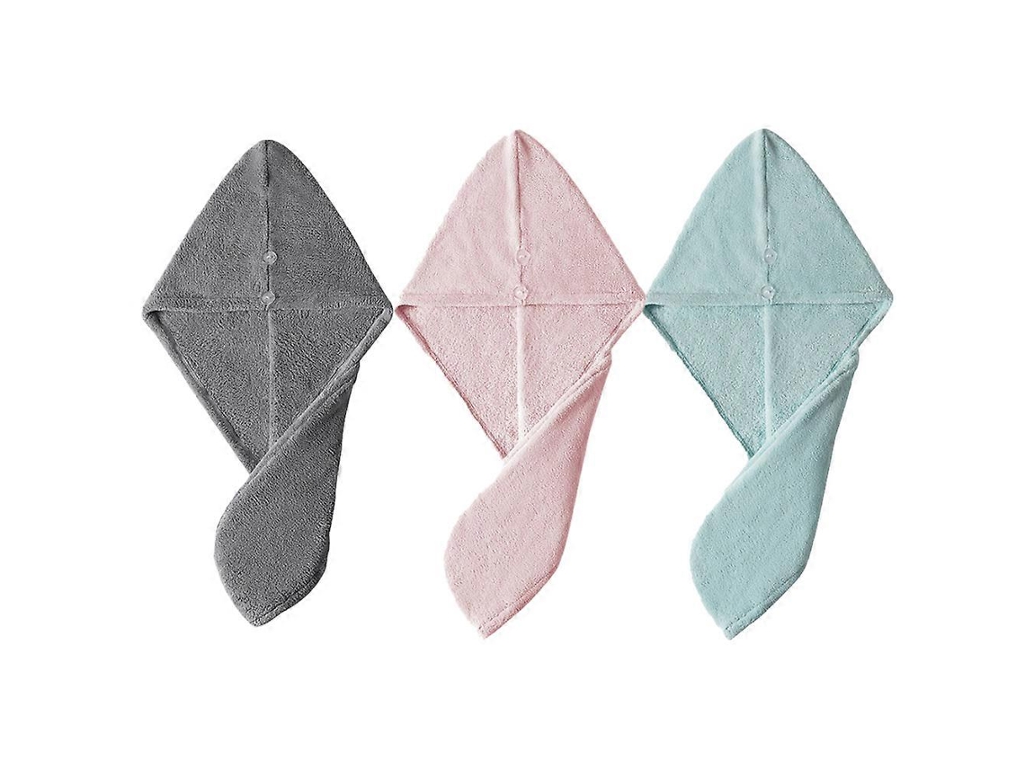 Toalla de microfibra para el cabello, absorbente, de secado rápido, turbante para el cabello Rosewell