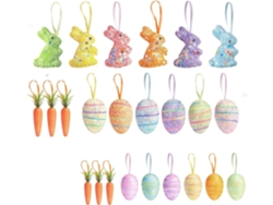 Conjunto de conejitos de espuma con resortes para colgar decoraciones de Pascua para el hogar, jardín, etc. SFUSHOS