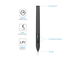 Pluma Digital Recargable Huion Pen80 Con 2 Botones Para La Tableta Gráfica New 1060plus