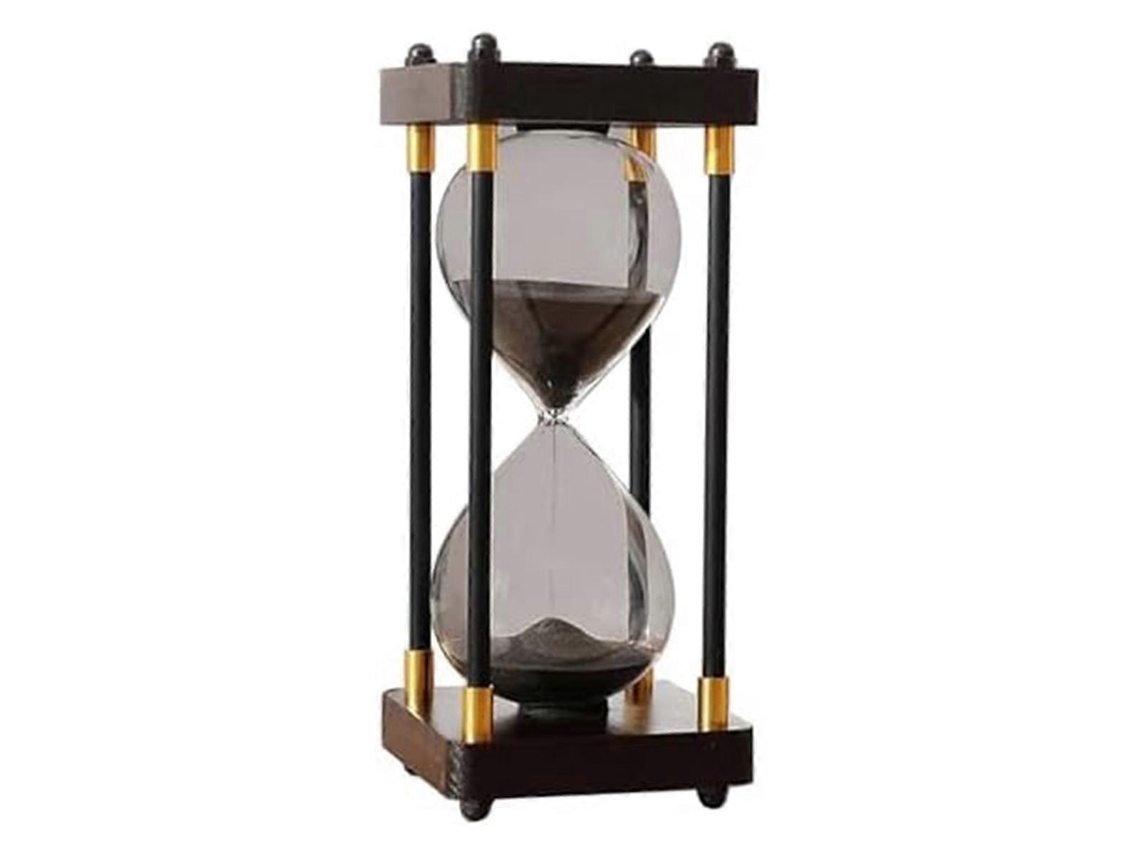 Reloj de arena grande de 60 minutos, reloj de arena de cristal arcoíris, negro