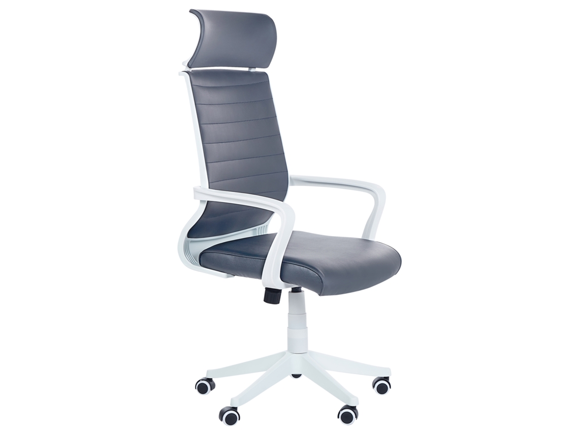 Silla de oficina BELIANI Leader de Piel sintética Gris 63x63x123