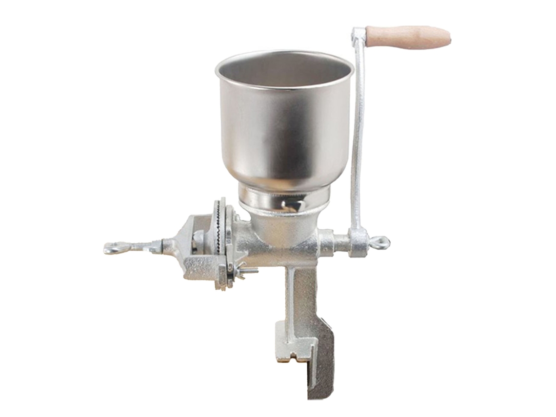 Molino de granos manual de acero fundido con abrazadera de mesa para moler nueces, especias, trigo y café.