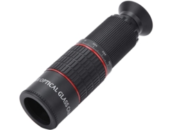 Telescopio monocular con zoom de 18x, adaptador para smartphone, senderismo, camping, color negro.
