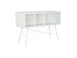 Consola Metal Cristal Blanco 120x35x80cm