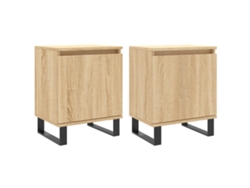 Maison Exclusive - Mesitas Noche 2 Uds Madera Ingeniería Roble Sonoma 40x30x50 Cm