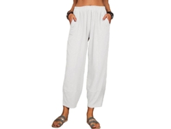 Pantalones casuales de mujer de pierna recta, modelo 2026, con cintura elástica, corte holgado, en mezcla de algodón.