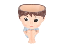 Maceta Ligera De Resina Con Carita De Niño Adorable Para Suculentas Y Decoración.