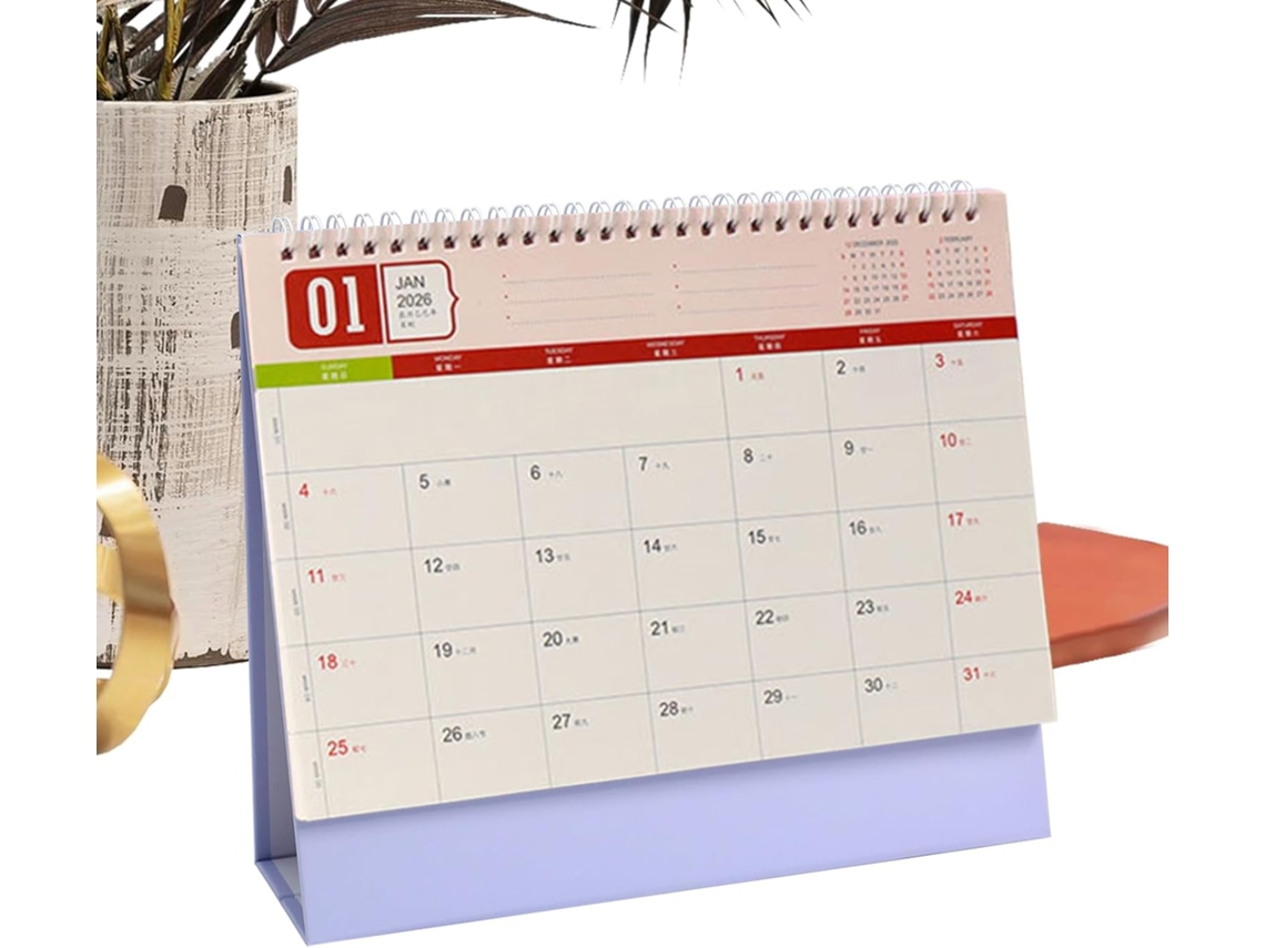 Calendario De Escritorio - 2026 | Horario Mensual | Calendario Familiar