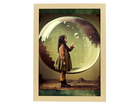 NACNIC Poster Haciendo Burbujas En Estilo Surrealismo Cinematográfico Ilustraciones Y Grabados De Historieta Abstracta Y Artística A4 Marcos Negros