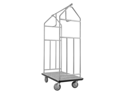 Carrito de equipaje de hotel Succebuy de 362 kg con ruedas de goma, color plateado