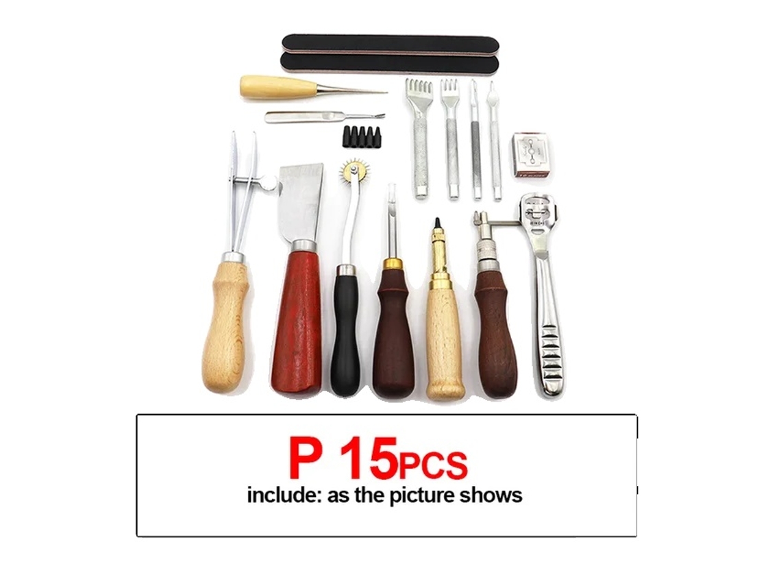 Juego de herramientas para trabajos de cuero, pinzas para coser a mano, caja de almacenamiento, t1 OEM