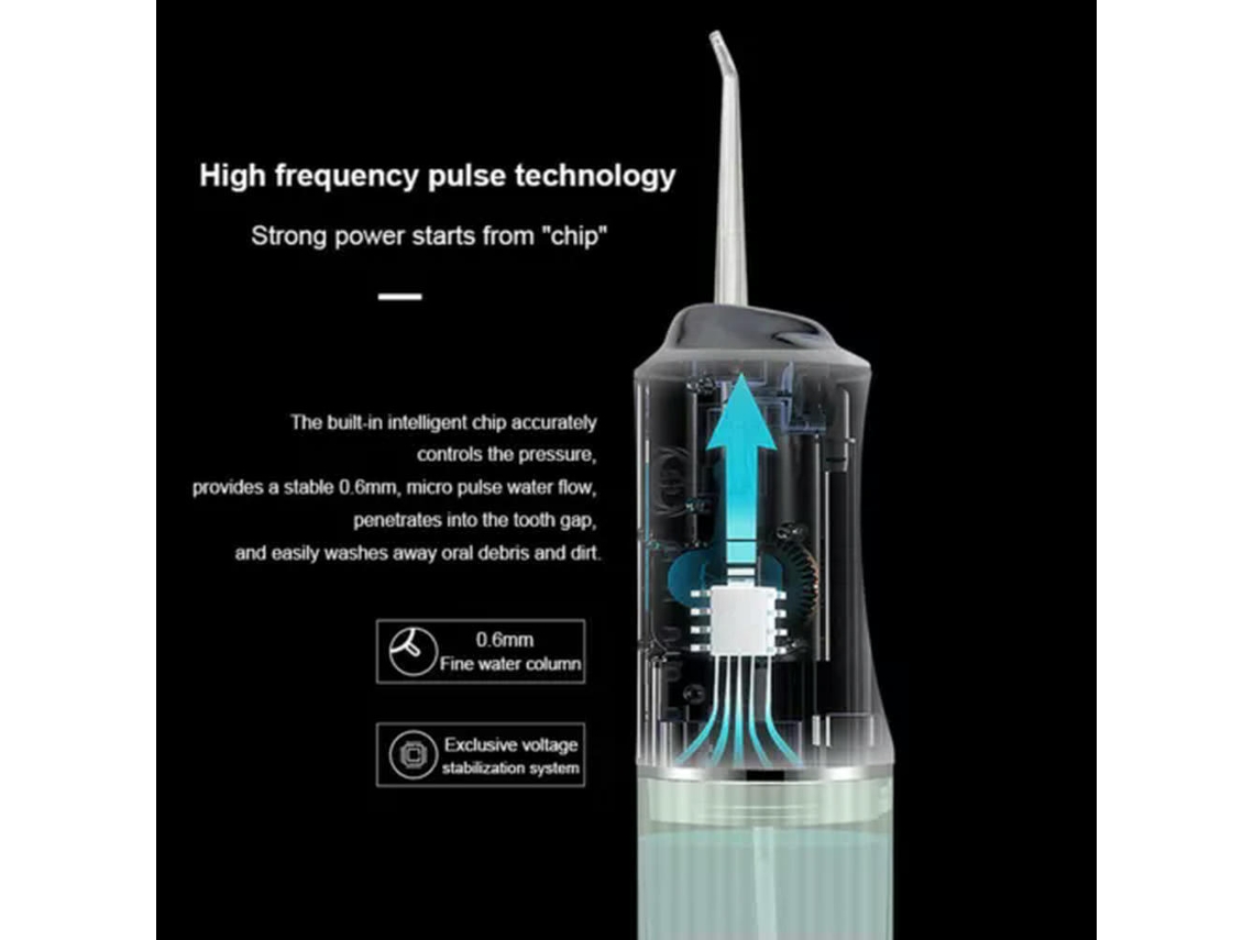 Irrigador Bucal Inalámbrico Flosser De Agua Limpiador De Dientes Dentales Portátil Hilo Dental Rosa Gertiz