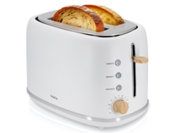Nordic Tostadora Pan Ranura Ancha, Tostador 2 Rebanadas, 6 Niveles Tostado, Calientapanecillos Briebe Ta1166wht Blanco