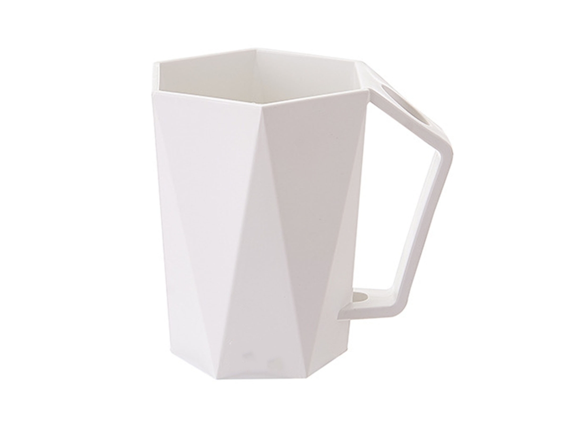 Portacepillos geométrico blanco para baño con taza