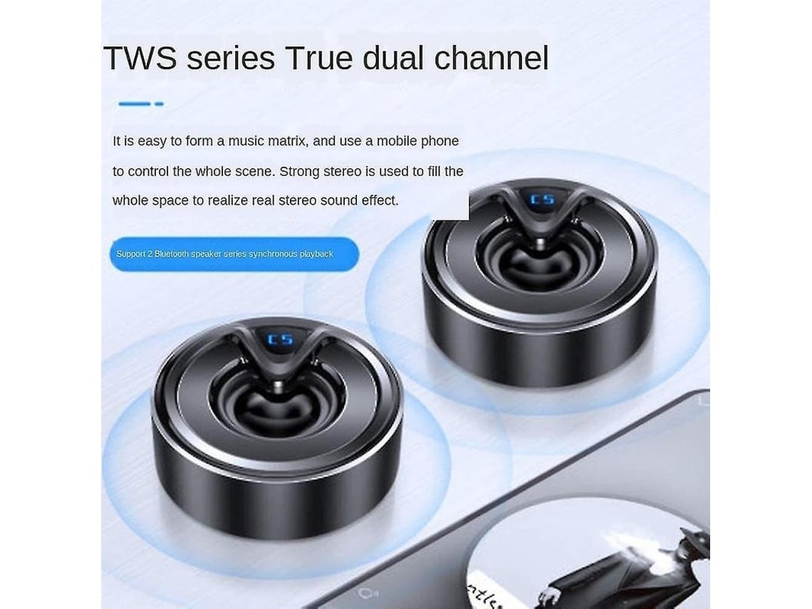 Mini altavoz subwoofer Bluetooth con reproductor de audio Mp3 Bluetooth inalámbrico Tws de doble canal plateado YEMAESRE