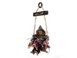 Ats-decoración De Halloween Colgante Bruja Con Gorro Gris Para Casa Jardín Bar Casa Embrujada Adorno De Puerta