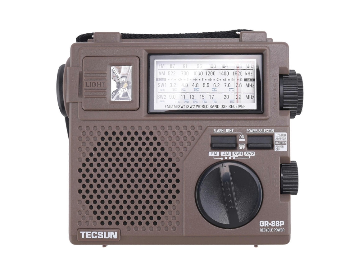Receptor de radio digital Tecsun GR 88P, radio de emergencia con dinamo, altavoz incorporado, manual de usuario, fuente de alimentación GOKOCO