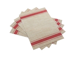 2026-tapetes De Mesa De Pvc Tejidos, Set De 6 (rojo), 45x30cm, Lavable, Resistente Al Calor