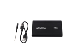 Caja De Disco Duro Portátil Usb2.0 2,5 Pulgadas, Carcasa De Aluminio Negra Luz Dourada
