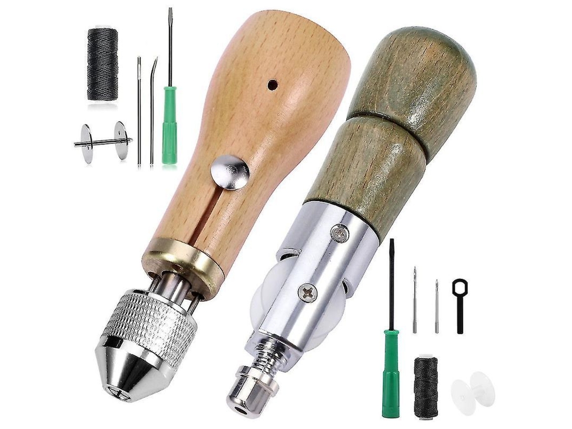 Kit De Costura Awl Speedy Stitcher De 6/7 Piezas Para Cuero Y Textiles Con Hilo Y Agujas.