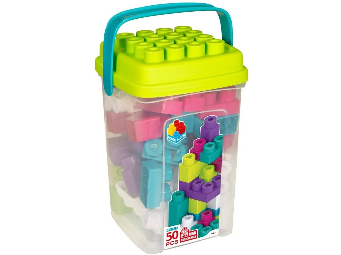Juegos de Construcciones COLOR BLOCK Balde (Edad Mínima: 18 Meses - 50 Piezas)