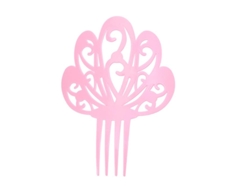 Peineta grande rosa de 18 cm