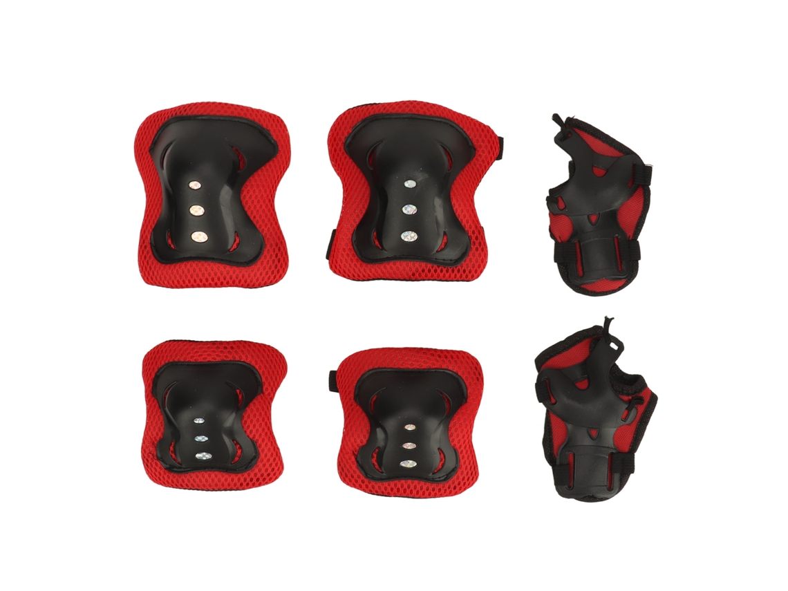 Rebe-juego De Protección Para Niños Rodar Patines Ciclismo Rodillera Codera Espuma Suave Respirable Rojo