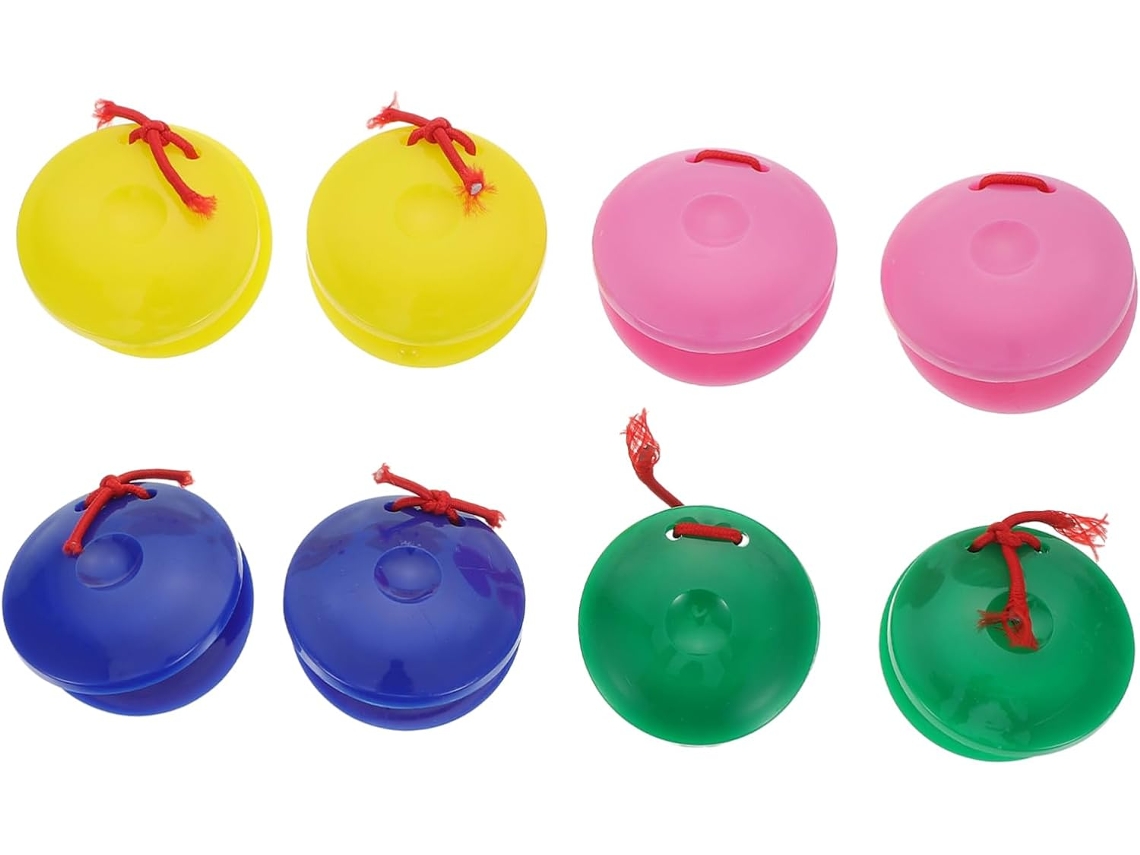 Juego De 8 Castañuelas De Plástico De Coloridoes Para Niños Y Niñas