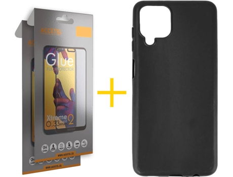 Kit Funda + 2 Protectores de Pantalla Samsung Galaxy M12 ACCETEL Full (Negro)