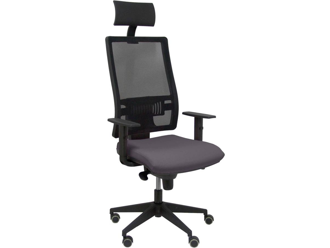 Silla Operativa PYC Horna . Cabecero Gris (Brazos Ajustables - Malla)