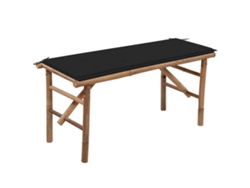 Banco de jardín VIDAXL Negro Bambú (118 cm)