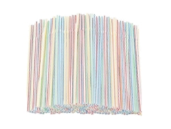 Pajitas de plástico a rayas multicolor Rosewell, 20 cm de largo, paquete de 500