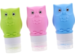 Frascos De Viaje De Silicona Reutilizables De 3 Piezas Para Cosméticos, Multicolor Azul, Rosa Y Verde.