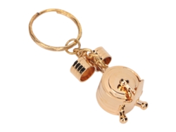 Llavero De Metal Ligero Y Atractivo Con Forma De Mini Pila Portátil, Ideal Para Decoración Y Regalo - Dorado