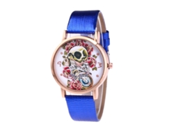 Reloj De Pulsera De Moda Para Mujer Con Correa De Cuero, Movimiento De Cuarzo, Estilo Ejecutivo, Azul.