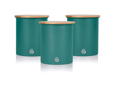 Botellas de Cocina SWAN 3 x 0,84L (17 x 13 x 13cm - Acero al Carbono - Verde)