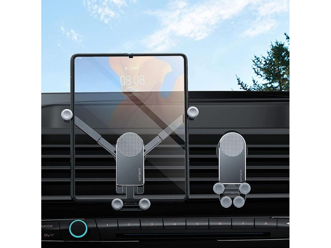 Soporte Para Teléfono De Coche Con Clip Antiviento Por Gravedad Para Galaxy Z Fold Y Smartphones Grandes.