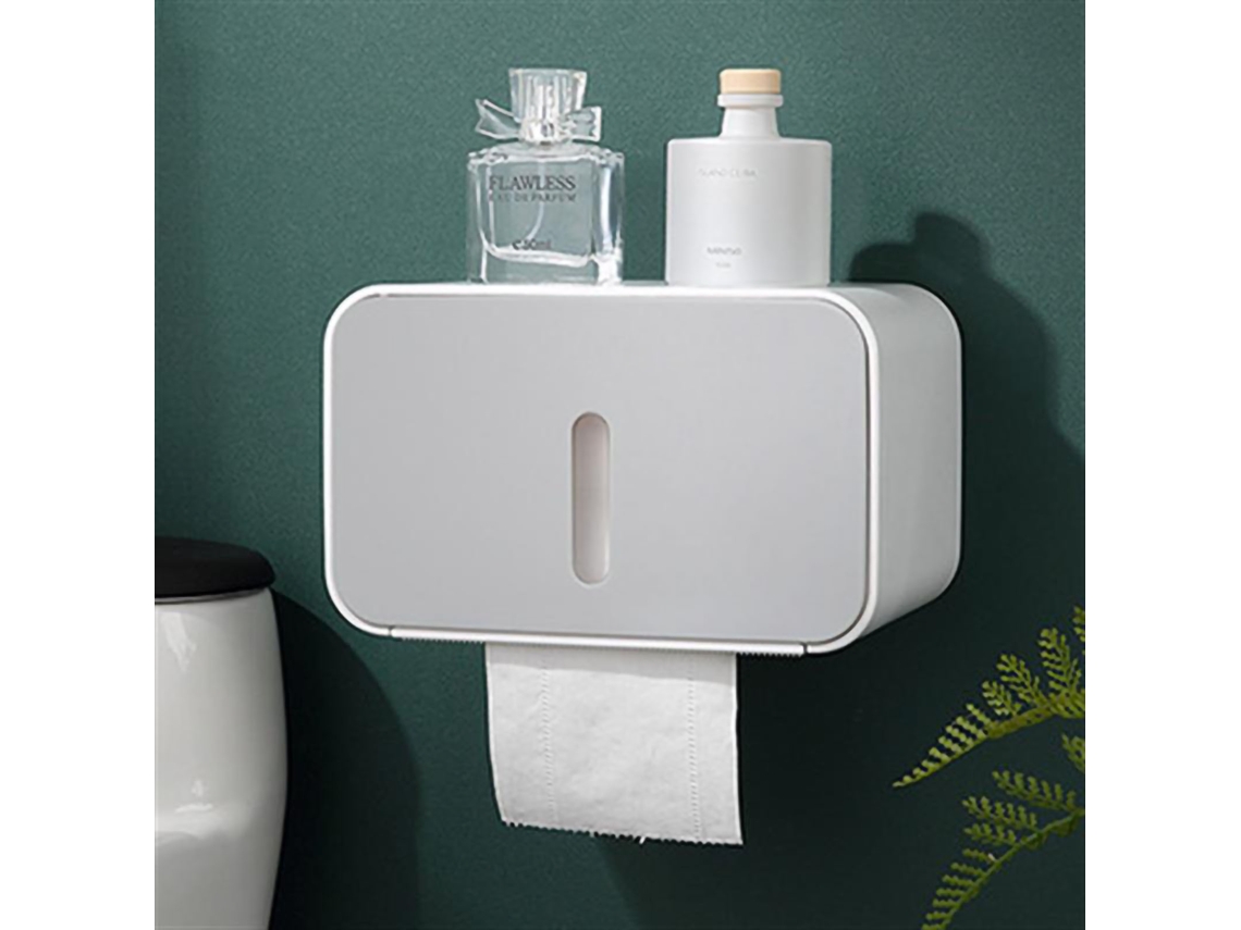 Portarrollos De Papel Higiénico De Pared, Impermeable, De Ps Abs, Con Espacio De Almacenamiento Para Baño, Color Gris.
