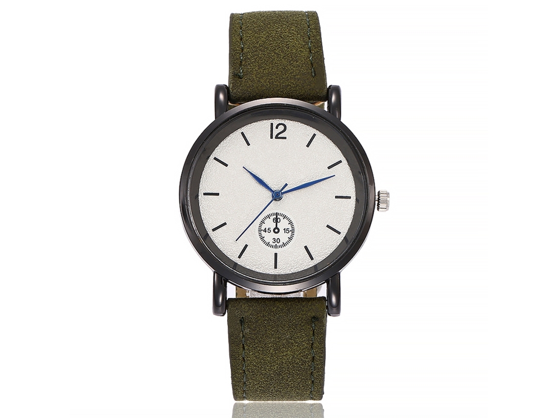 Reloj De Pulsera De Cuarzo Para Mujer Vansvar Con Correa De Piel Sintética, Estilo Casual Verde.