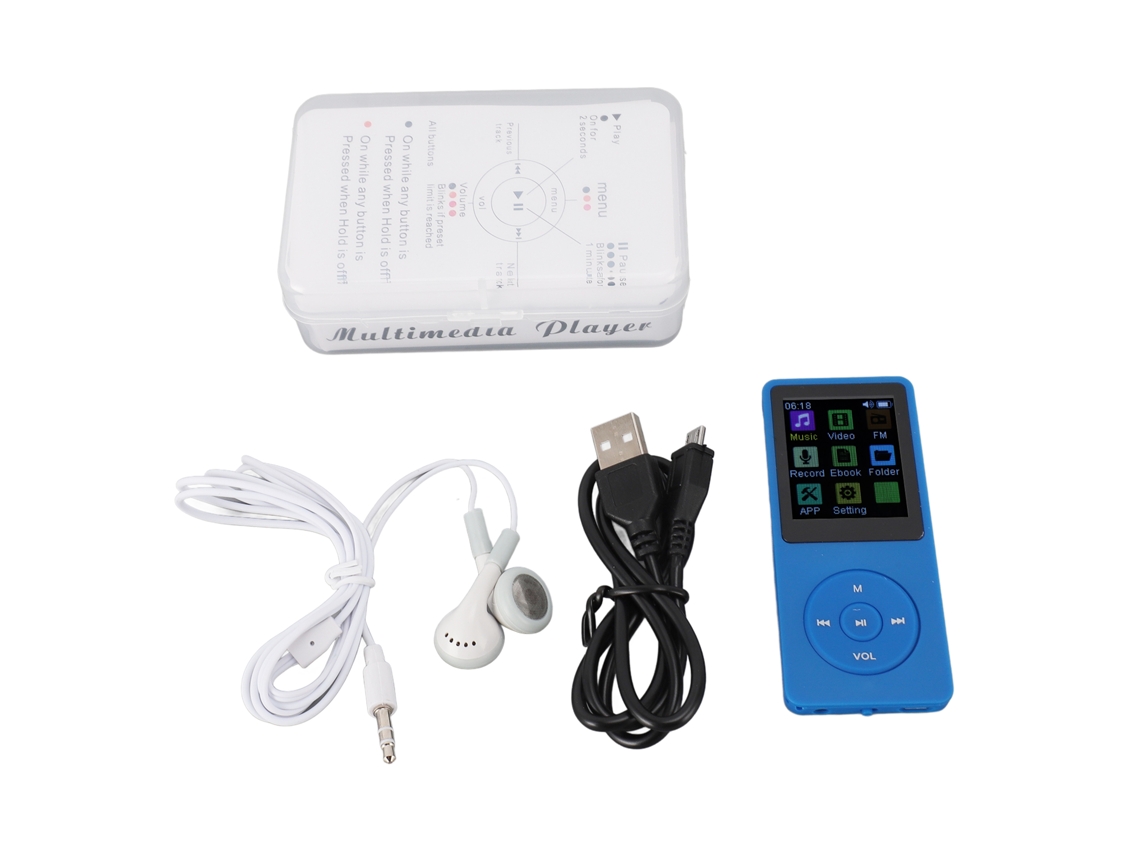 Reproductor Mp3 Con Pantalla Tft De 1,82 Pulgadas, Bluetooth 5.0, Grabación De Vídeo, 8g Y Batería De Larga Duración.