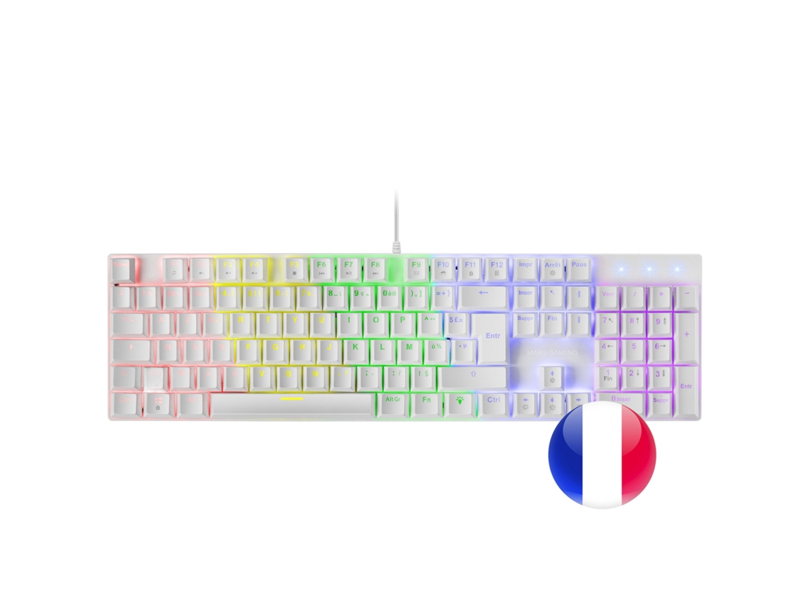 Teclado Gaming MARS GAMING MK422WRFR Blanco