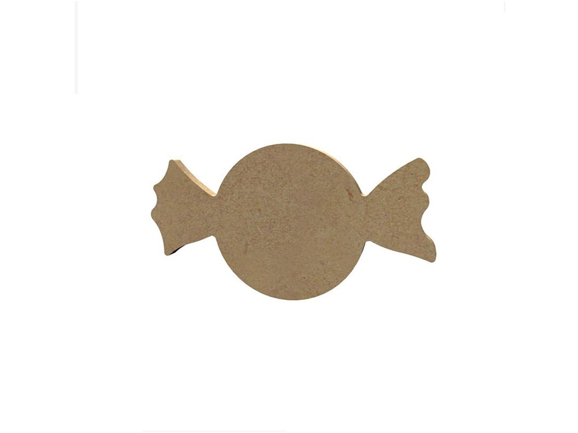 Caramelo de madera MDF para decorar - 13 x 7 cm