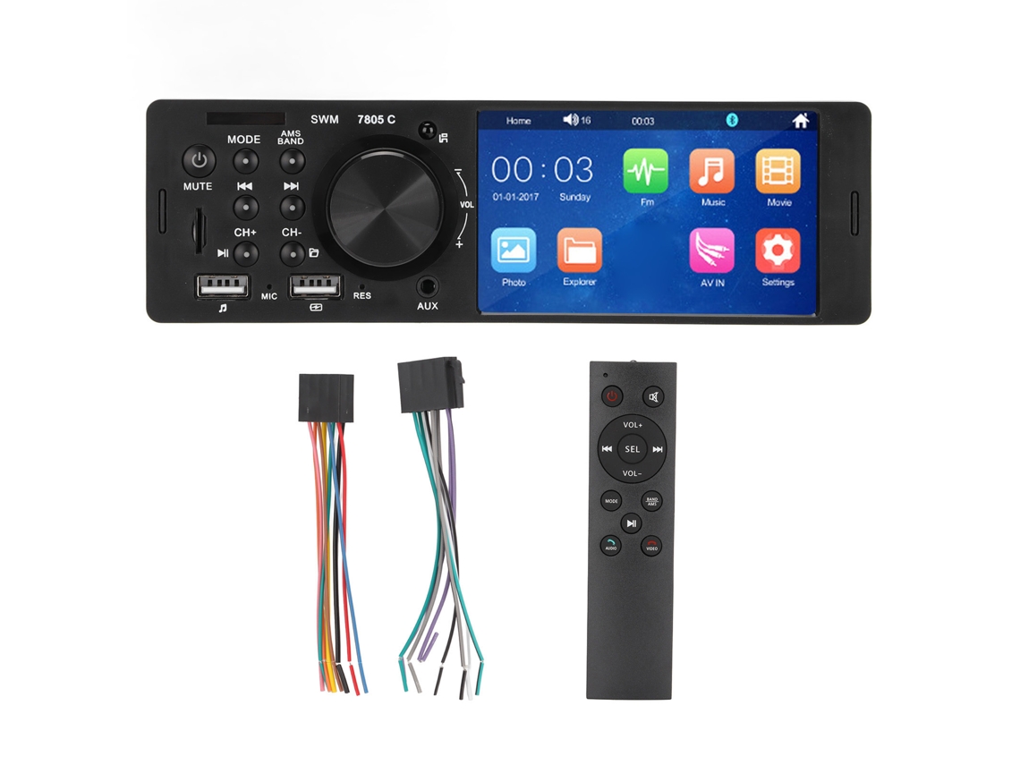 Reproductor MP5 para coche de 4,1 pulgadas, pantalla táctil HD, doble puerto USB, Bluetooth, manos libres, sistema de audio con imagen de marcha atrás