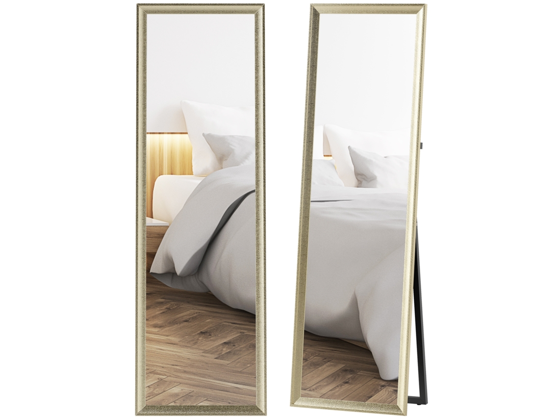 Espejo Cuerpo Entero Ajustable 160x50 Cm Dorado
