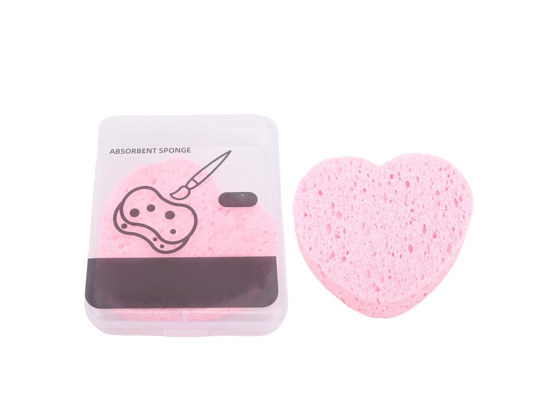 2 Esponjas De Pintura Con Forma De Corazón, De Alta Absorción Y Con Caja De Almacenamiento.