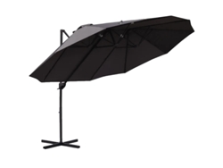 Parasol, estructura metálica, 440 cm de ancho, 270 cm de profundidad, 250 cm de alto, resistente a los rayos UV (fabricación original)