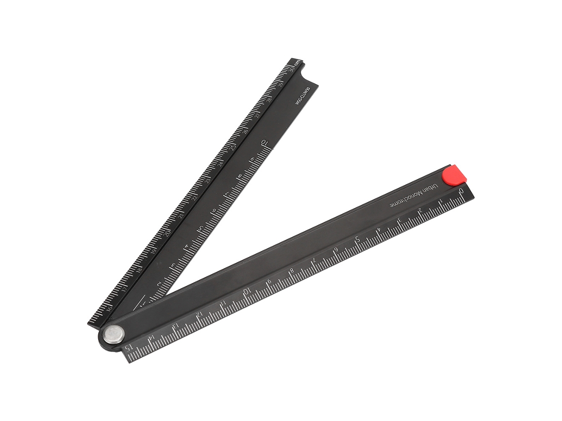 Regla Plegable De Aleación De Aluminio De 0 A 300 Mm Con Estuche Metálico Plegable De 90°.