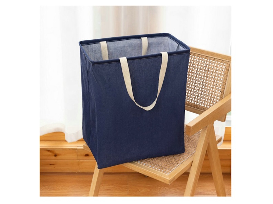 Cesta de almacenamiento de tela alta Basics Cube, azul marino